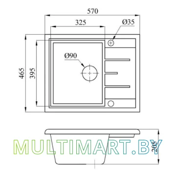 Кухонная мойка AV Engineering Platinum AV765495PGRA (серый) картинка 3